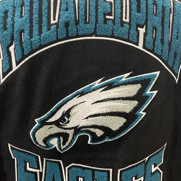 New Era NFL Philadelphia Eagles Chenille Wool Blend Varsity Jacket Choose Size - Picture 6 of 7